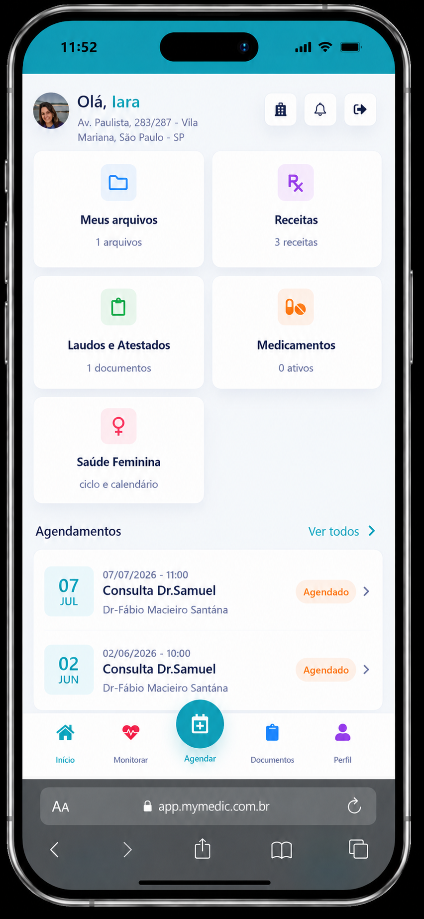 App do paciente Mymedic
